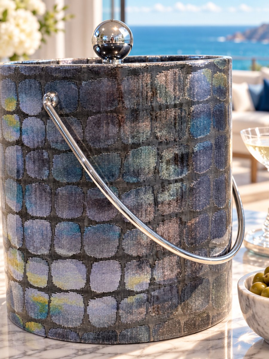 Azure Mosaic Ice Bucket